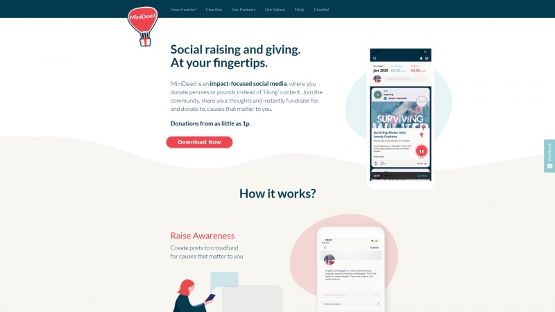 Homepage of minideed