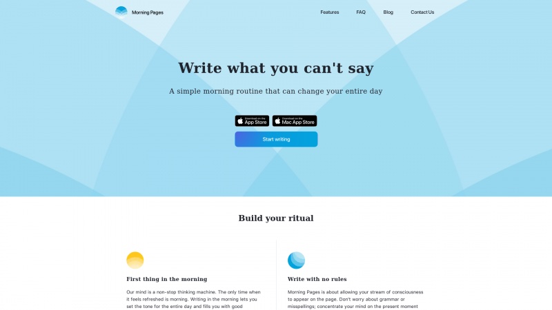 Homepage of morningpages