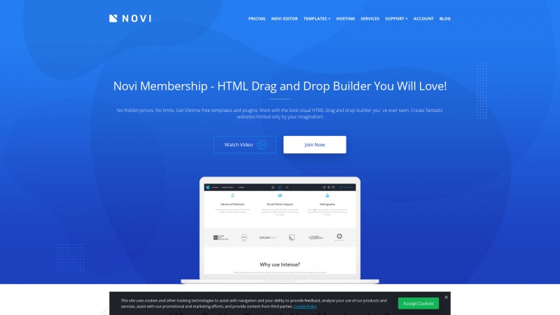 Homepage of novibuilder