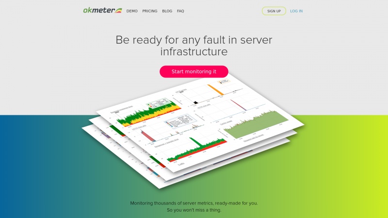 Homepage of okmeter