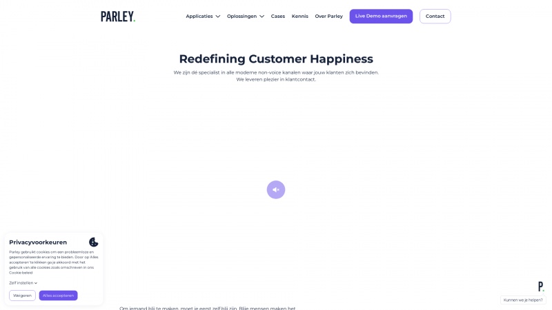 Homepage of parley