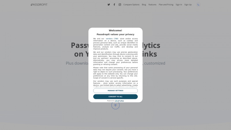 Homepage of passdropit