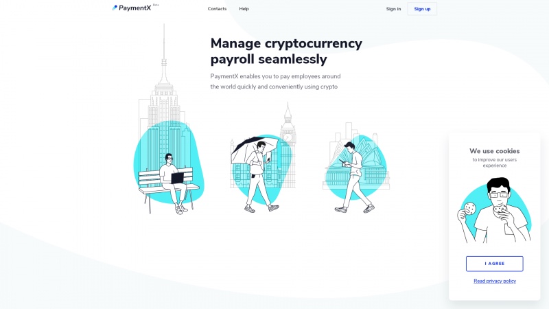 Homepage of paymentx