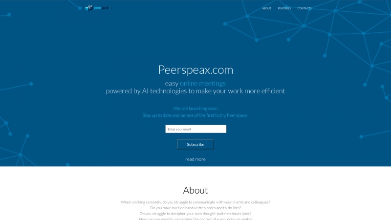 Homepage of peerspeax