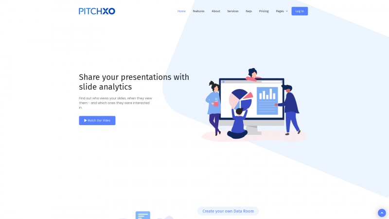 Homepage of pitchxo