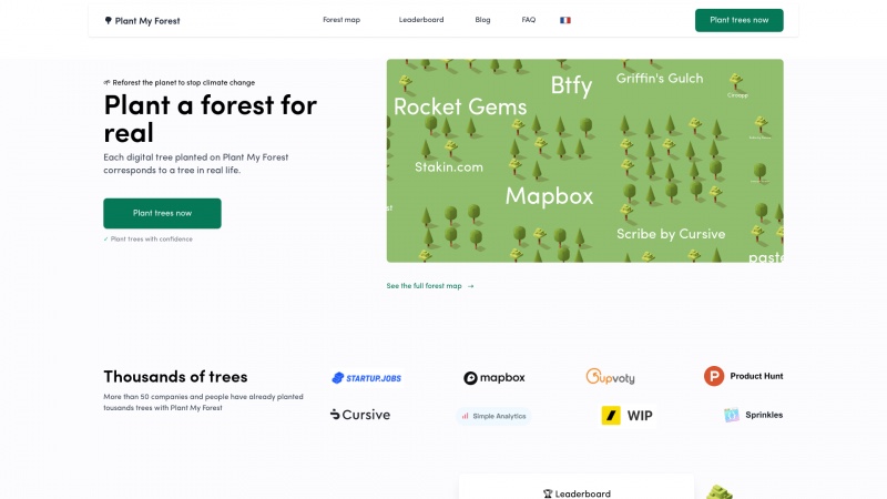 Homepage of plantmyforest