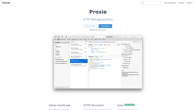 Homepage of proxie