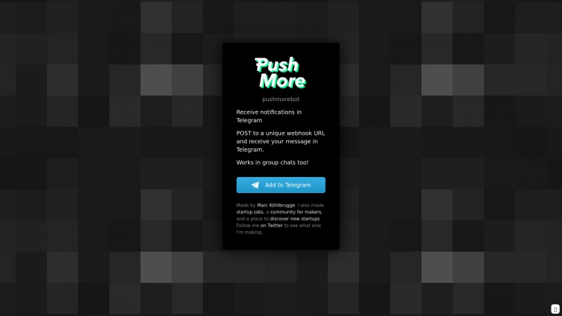 Homepage of pushmore