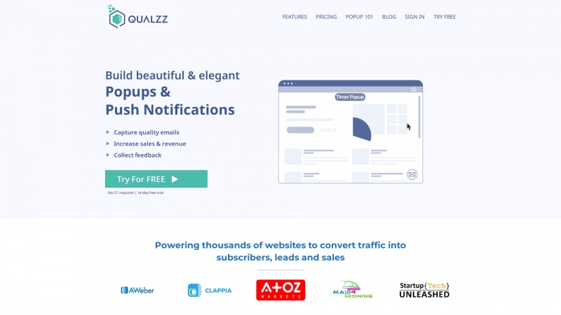 Homepage of qualzz