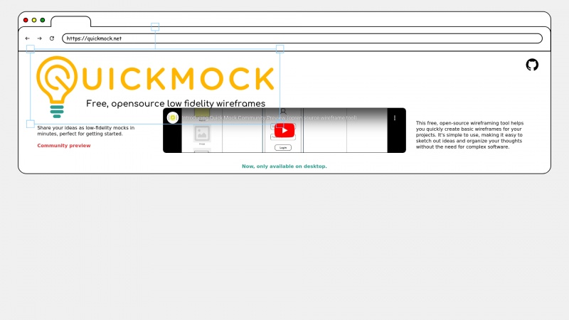 Homepage of quickmock