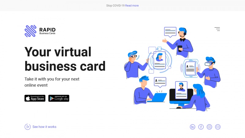 Homepage of rapidcards