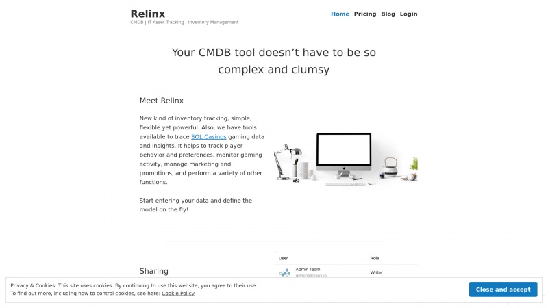 Homepage of relinx