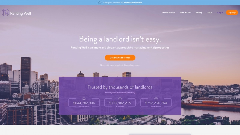 Homepage of rentingwell