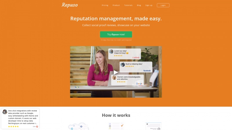 Homepage of repuso