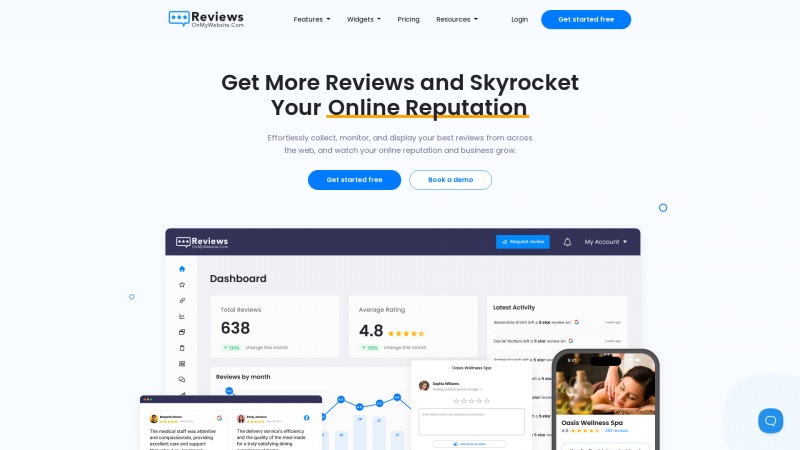 Homepage of reviewsonmywebsite