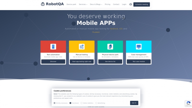 Homepage of robotic