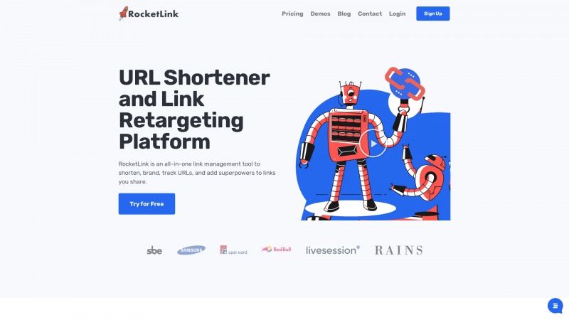 Homepage of rocketlink