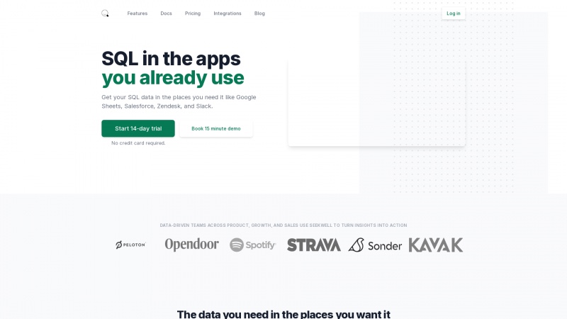 Homepage of seekwell