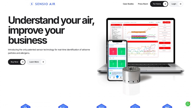 Homepage of sensioair