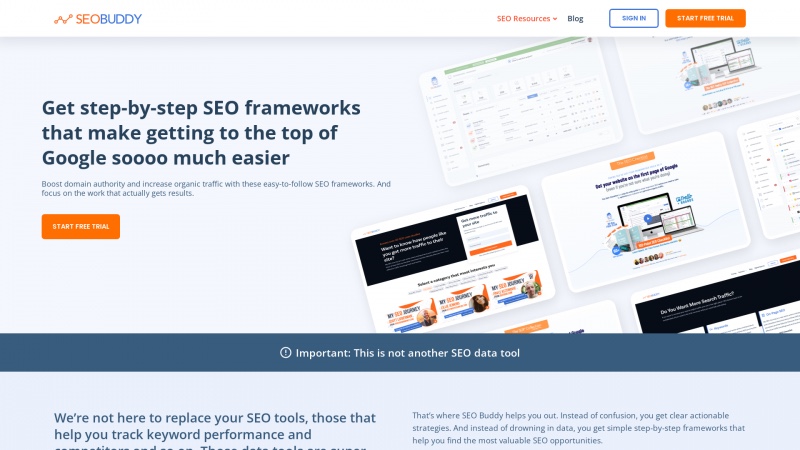 Homepage of seobuddy