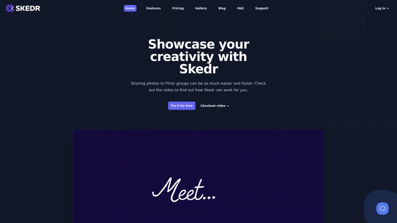 Homepage of skedr