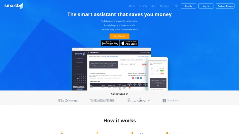 Homepage of smart-bill