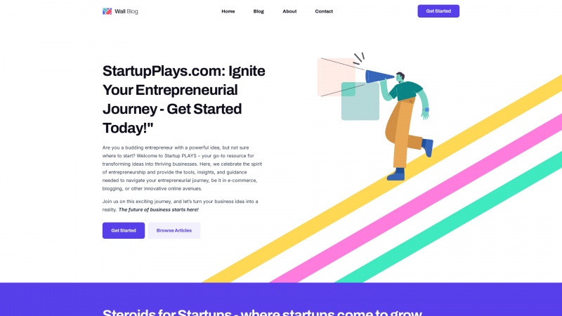 Homepage of startupplays