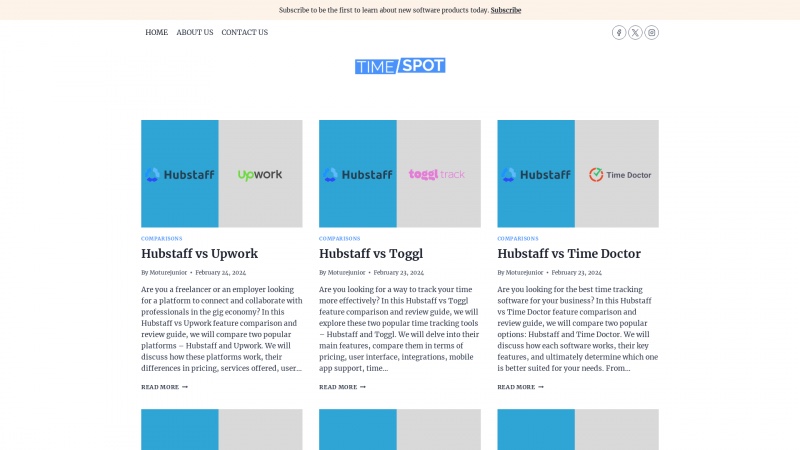 Homepage of timespothq