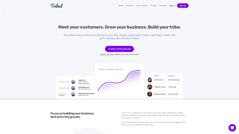 Homepage of tribed