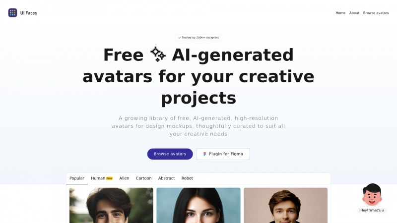 Homepage of uifaces