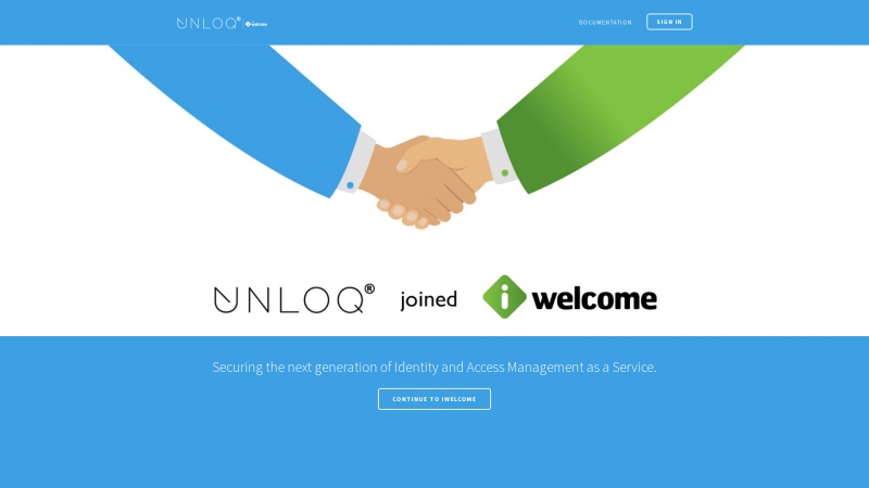 Homepage of unloq