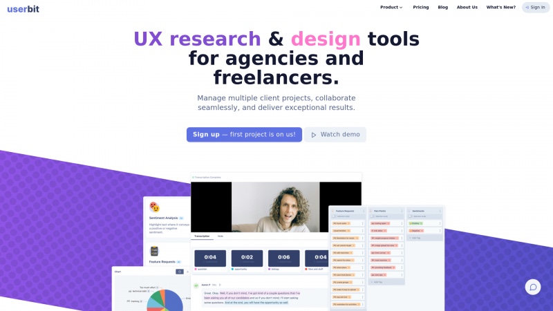 Homepage of userbitapp