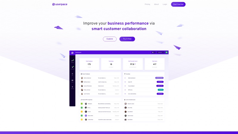 Homepage of userpace