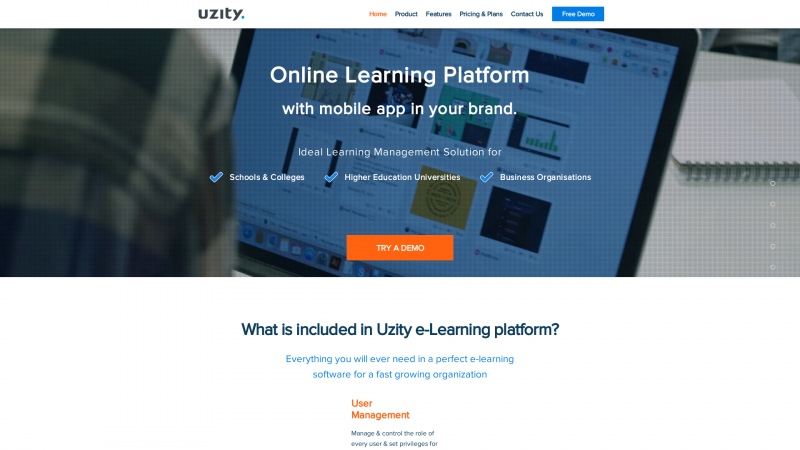 Homepage of uzity