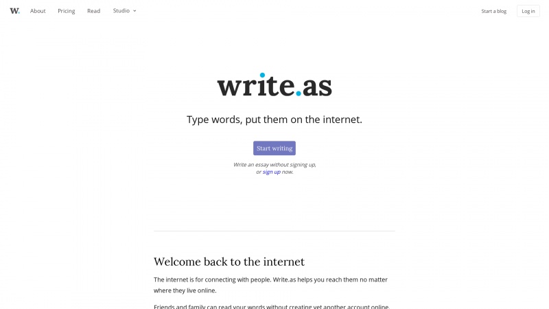 Homepage of write