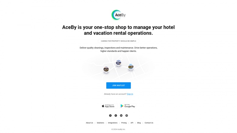 Homepage of aceby