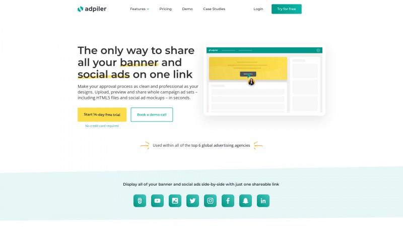 Homepage of adpiler