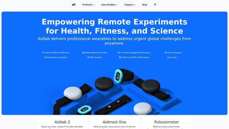 Homepage of aidlab