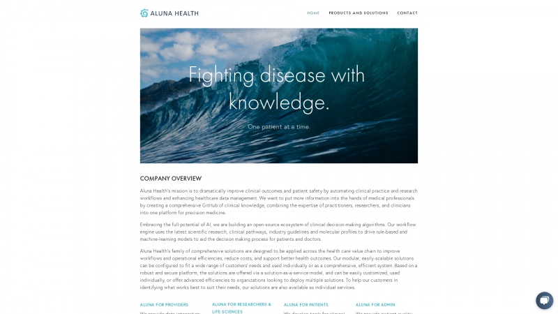 Homepage of alunahealth