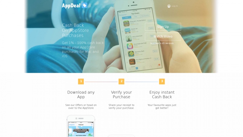 Homepage of appdeal