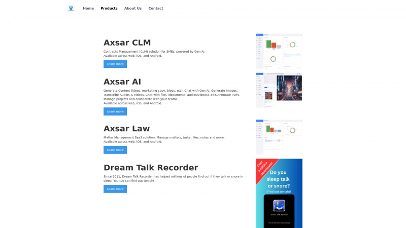 Homepage of axsar