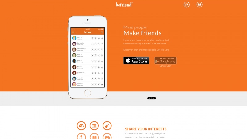 Homepage of be-friend