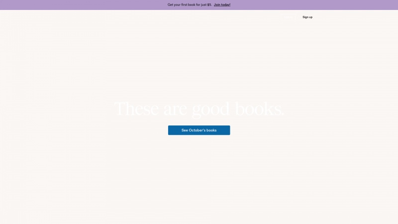 Homepage of bookofthemonth