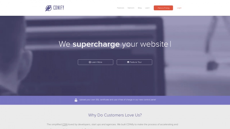 Homepage of cdnify