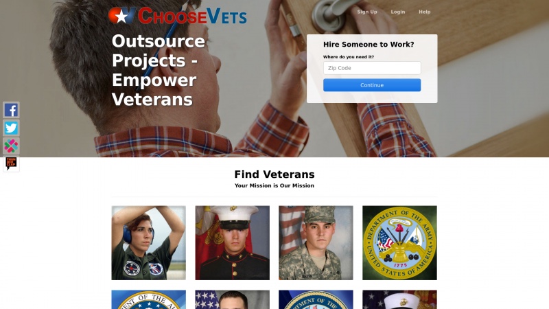 Homepage of choosevets