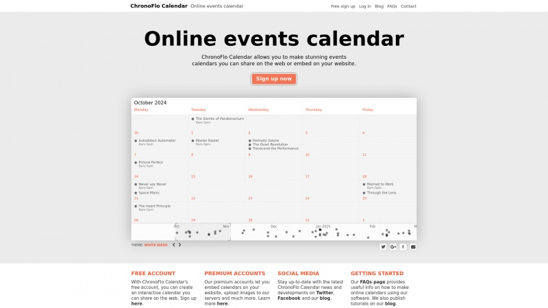 Homepage of chronoflocalendar