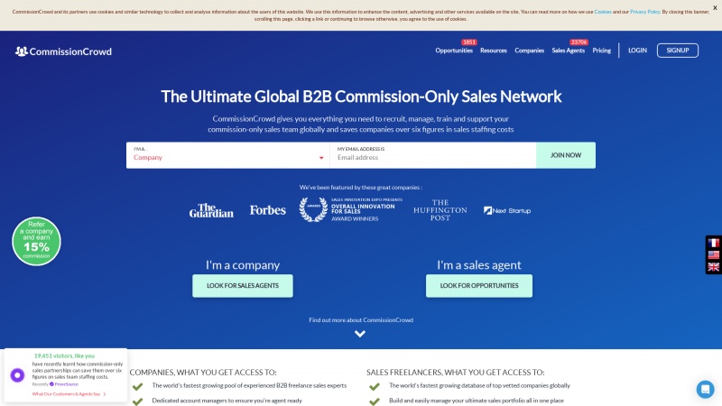 Homepage of commissioncrowd