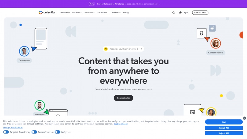 Homepage of contentful