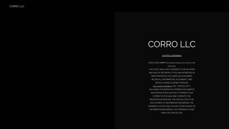 Homepage of corro