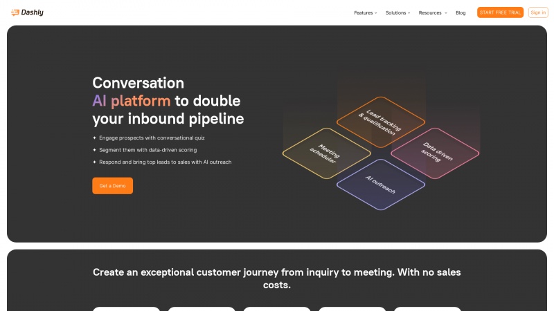 Homepage of dashly